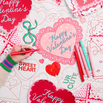 Be Mine Coloring Tablecloth - paper tablecloth