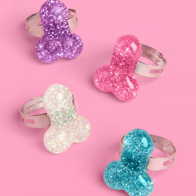 Naughty Glitter Ring Set - 10 glitter penis rings