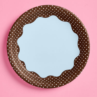 Cocoa Dot Plates - 9in polka dot plates