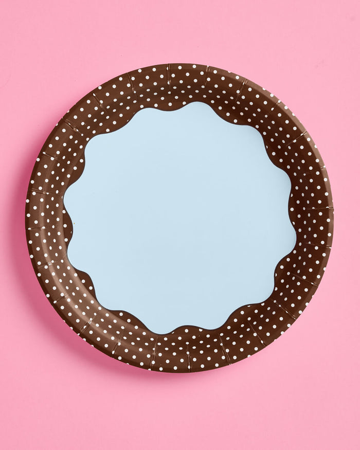 Cocoa Dot Plates - 9in polka dot plates