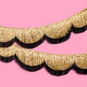Gold + Black Scallop Fringe Banner - 6 ft fringe garland