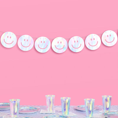 Smiley Banner - iridescent foil banner