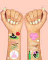 Pink Goes Good With Green Tats - 50 temporary tattoos