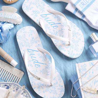 Something Blue Flip Flops - rubber printed sandals