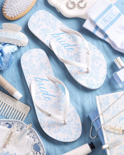 Something Blue Flip Flops - rubber printed sandals