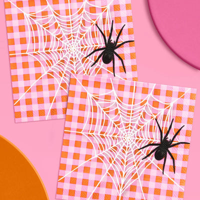 Pink Halloween Napkins - 25 cocktail napkins