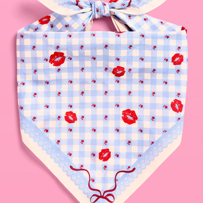Short N' Sweet Headscarf - gingham cotton scarf