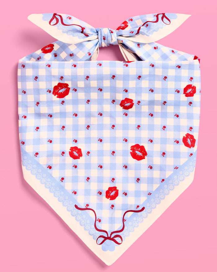 Short N' Sweet Headscarf - gingham cotton scarf