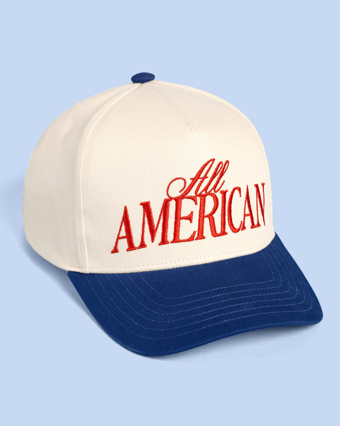 All American Trucker Hat - embroidered snapback