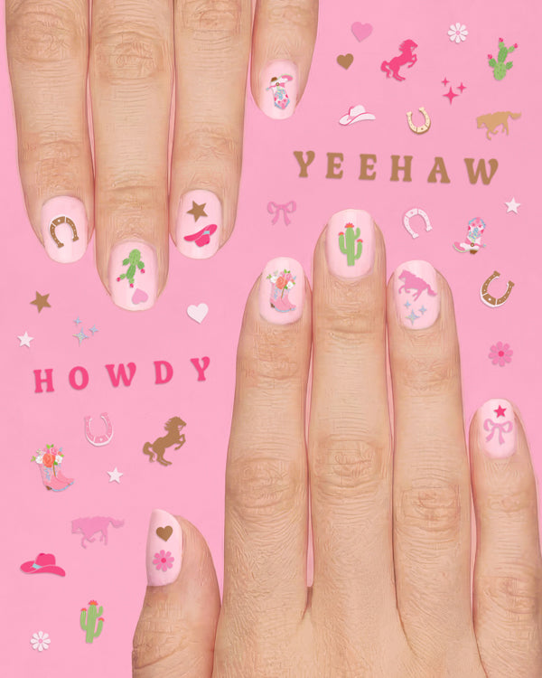 Cowgirl Nail Stickers - 4-Sheet Paper Sticker Set