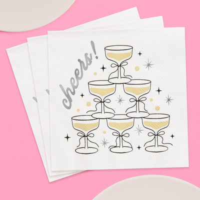 Gold Cheers Napkins - 50 foil napkins