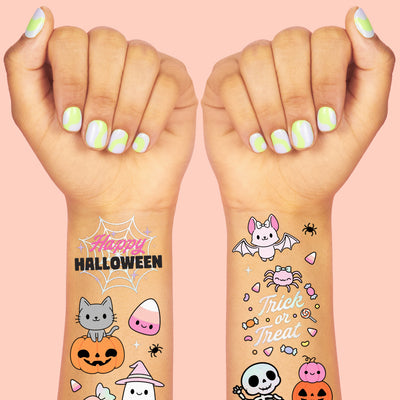 Pink Halloween Kawaii Tattoos - 50 temporary tattoos