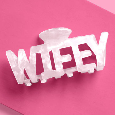 Wifey Claw Clip - white acrylic claw clip