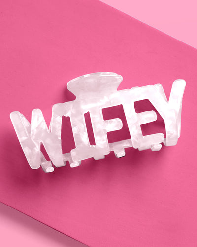 Wifey Claw Clip - white acrylic claw clip