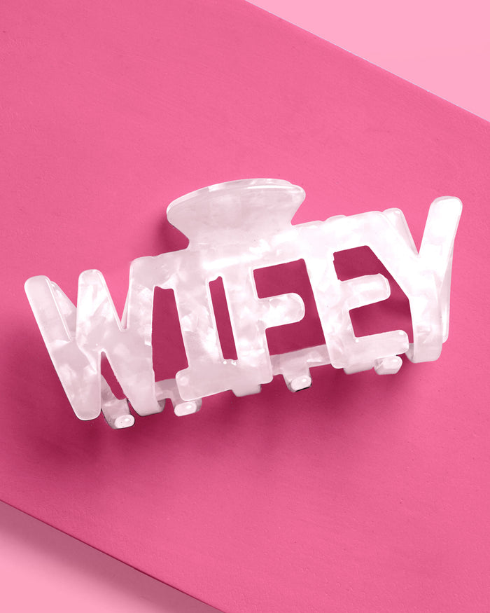 Wifey Claw Clip - white acrylic claw clip