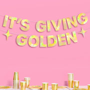 It's Giving Golden Banner - gold foil banner