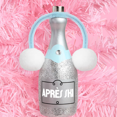 Après Ski Ornament - silver glitter ornament