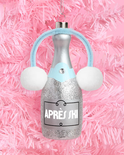 Après Ski Ornament - silver glitter ornament