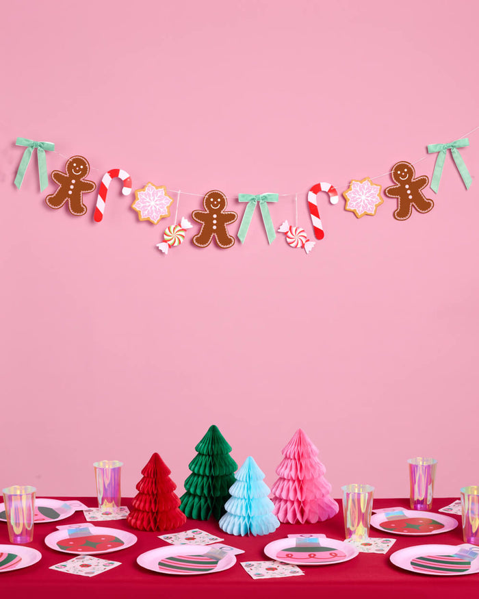 Bake it Merry - pink Christmas banner