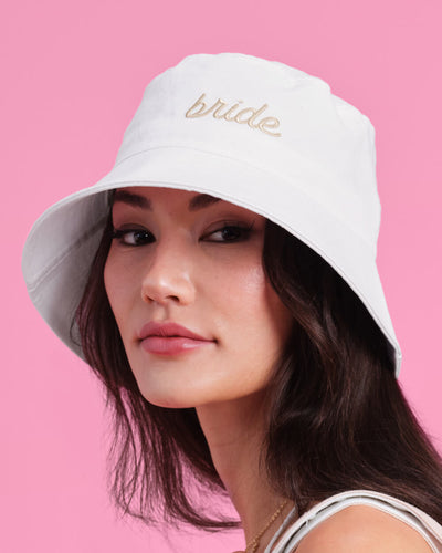 Beige Bride Bucket Hat Bundle