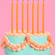 Orange Glitter Candles - 10 glitter candles