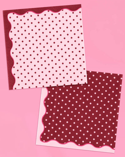 Sip Happens Napkins - burgundy + pink napkins