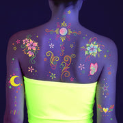 Fluorescent Rave Tattoos - 4 temporary tattoo sheets
