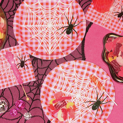 Pink Halloween Plates - 25 paper plates