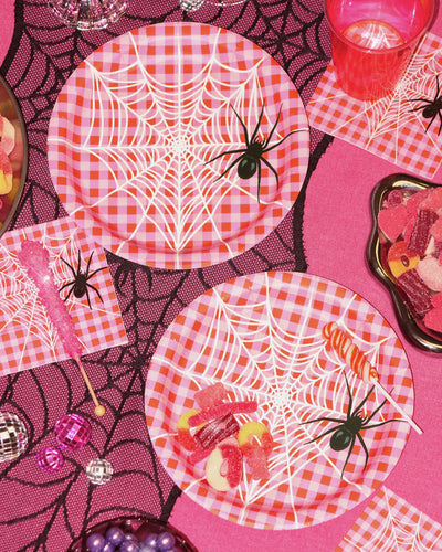 Pink Halloween Plates - 25 paper plates