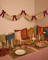 Golden Bow Fringe - layered fringe + velvet bows