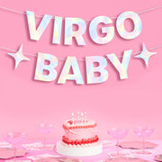 Virgo Baby Banner - iridescent foil banner