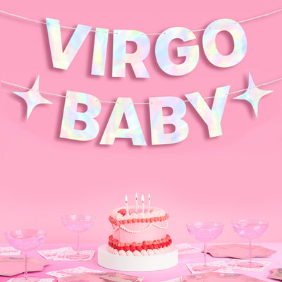 Virgo Baby Banner - iridescent foil banner