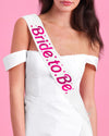 Let's Go Bride Sash - white silk + foil