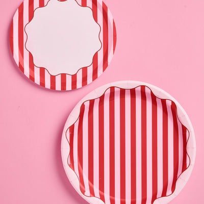 Candy Stripe Plates Set - 32 Plates