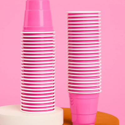 Baby Pink Shot Glasses - 50 plastic shot glasses