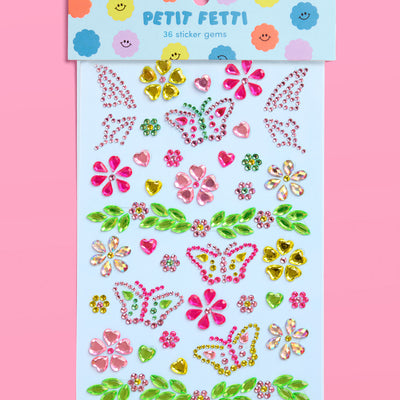 Butterfly Gem Set - 36 adhesive face gems