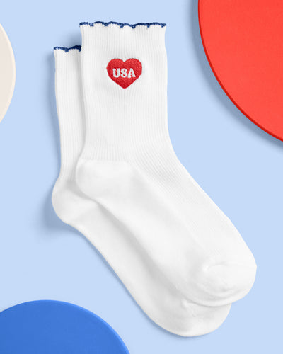 America 250 Socks - white crew socks