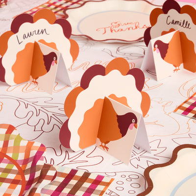 Turkey Time Place Cards - set of 12