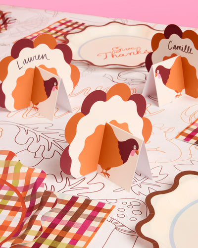 Turkey Time Place Cards - set of 12