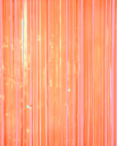 Orange Fringe Curtain Backdrop Bundle