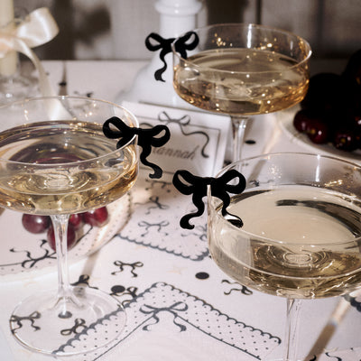 Little Black Bow Drink Markers - 8 drink markers
