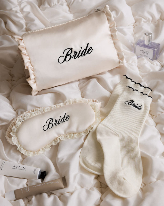 Bride Beauty Trio - bag, eye mask + socks
