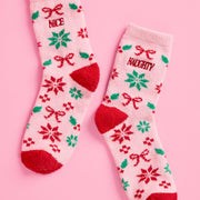 Naughty & Nice Cloud Socks - cozy holiday socks
