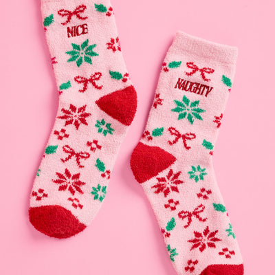 Naughty & Nice Cloud Socks - cozy holiday socks