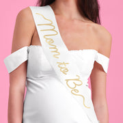 Mom to Be Sash - white satin sash