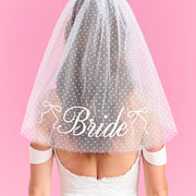 Dotted Bride Veil - embroidered bridal veil