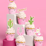 Cowgirl Cupcake Toppers - 24 toppers + sleeves