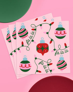 Deck the Halls Napkins - 25 square napkins