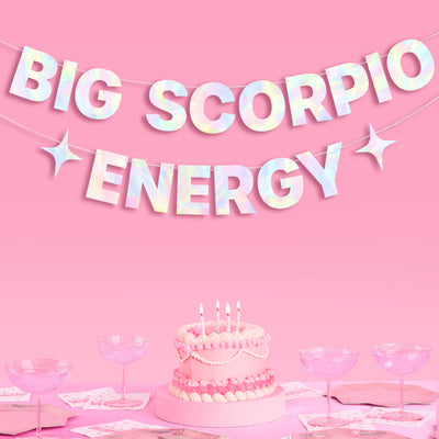 Big Scorpio Energy Banner - iridescent foil banner