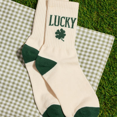 Kiss Me I'm Irish Socks - white tube socks